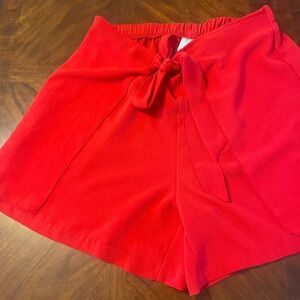 Love Nation Vibrant Red Women's Skorts with Bow Detail